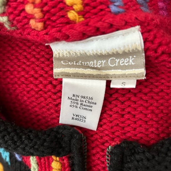 Coldwater Creek Red Multicolor Knit Sweater - Picture 7 of 7